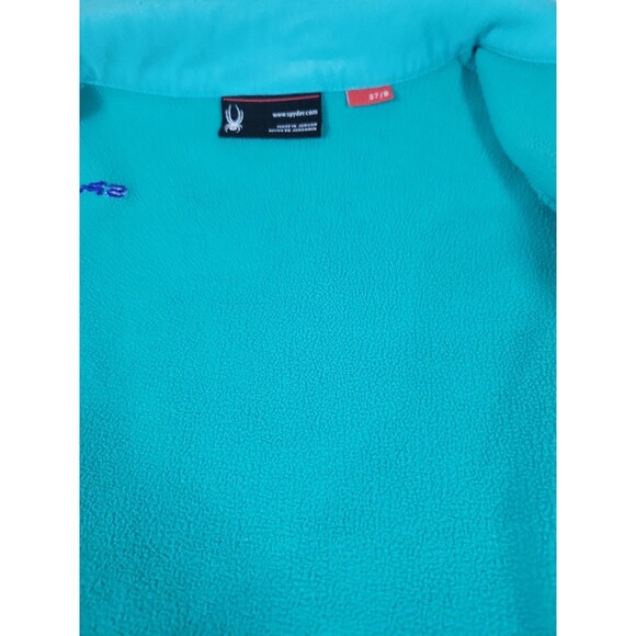 Spyder Kids Fleece Jacket Aqua/Turquoise Size 5/6 Full Zip Outdoor Winter - Picture 3 of 8